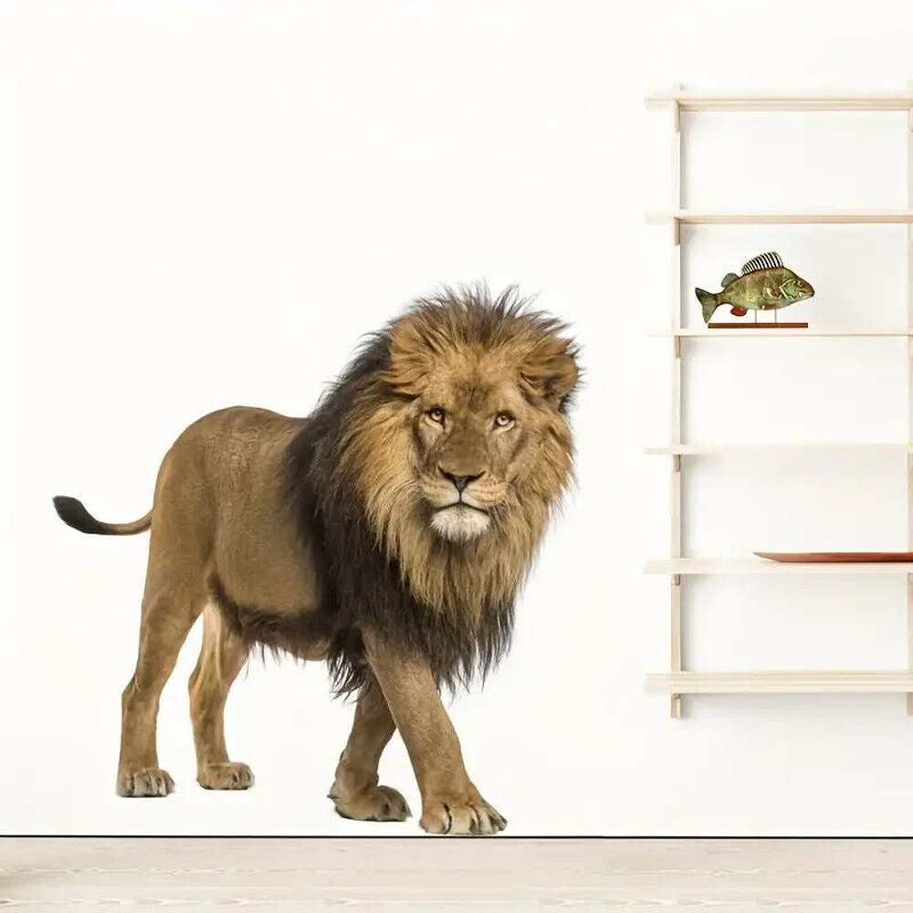 Realistic Majestic Lion 3D Wall Decal 15.7" x 23.6" NEW! Home & Garden:Home Décor:Decals, Stickers & Vinyl Art Style Your Walls